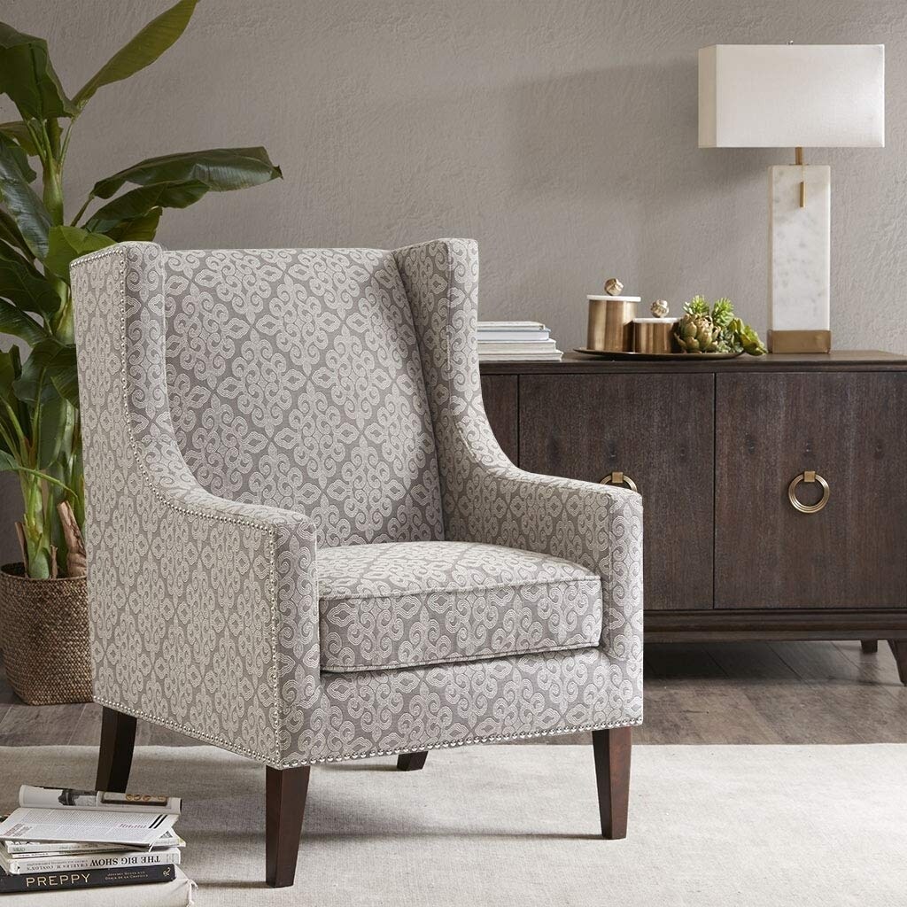 Madison Park Barton Wing Chair, 30.3 x 33.9 x 40.9", Multicolor