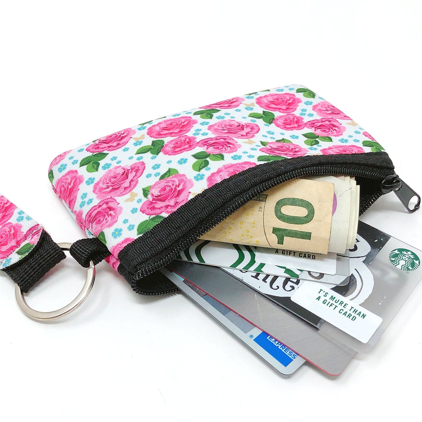 Wrapables Neoprene Mini Wristlet Wallet / Credit Card ID Holder with Lanyard