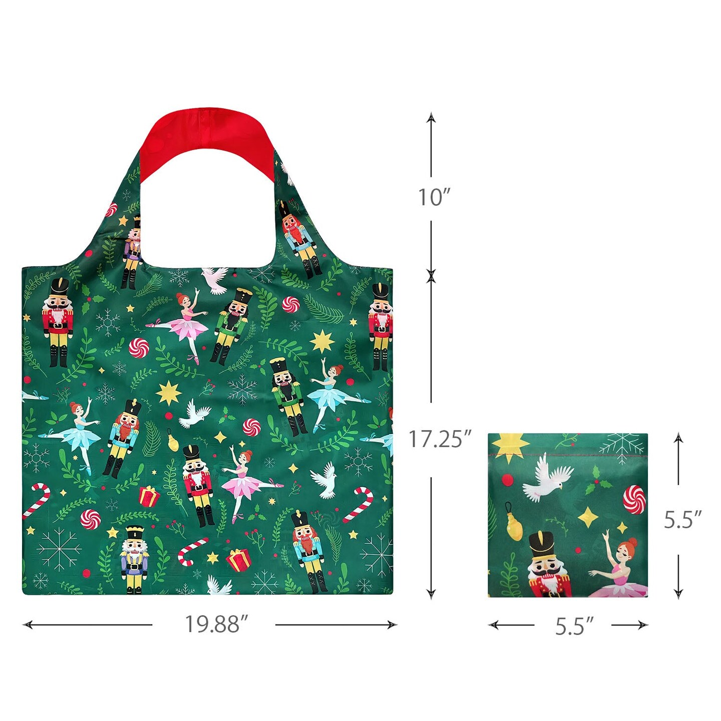 Wrapables Christmas Holiday AllyBag Collection Reusable Shopping Bag