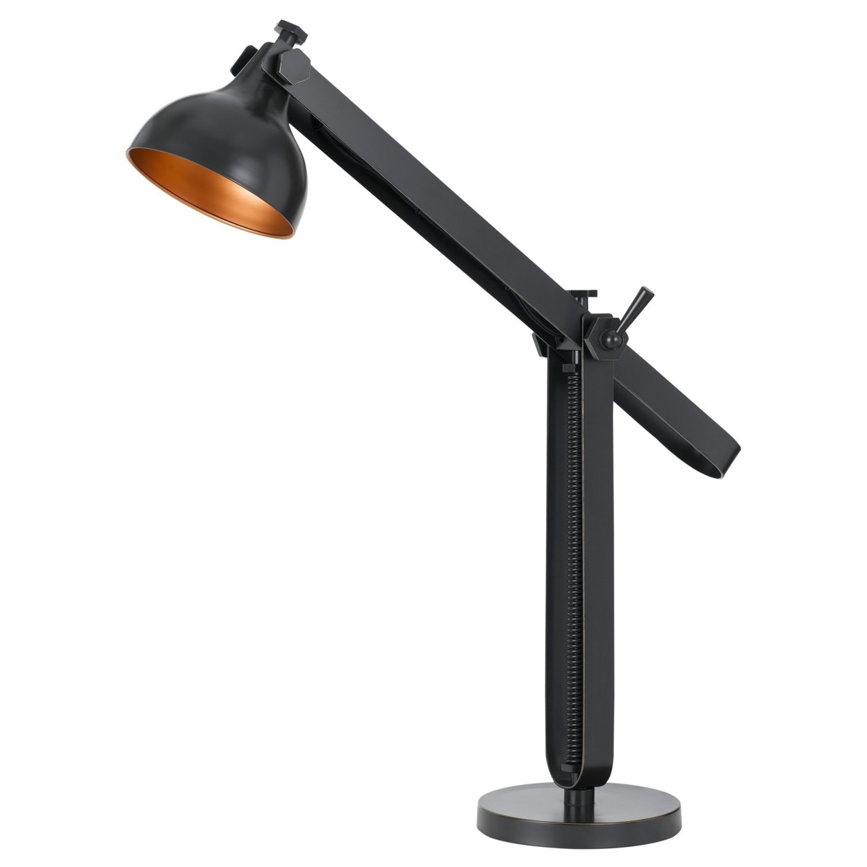 Saltoro Sherpi 60 Watt Adjustable Metal Desk Lamp with Cork Screw Base, Black-
