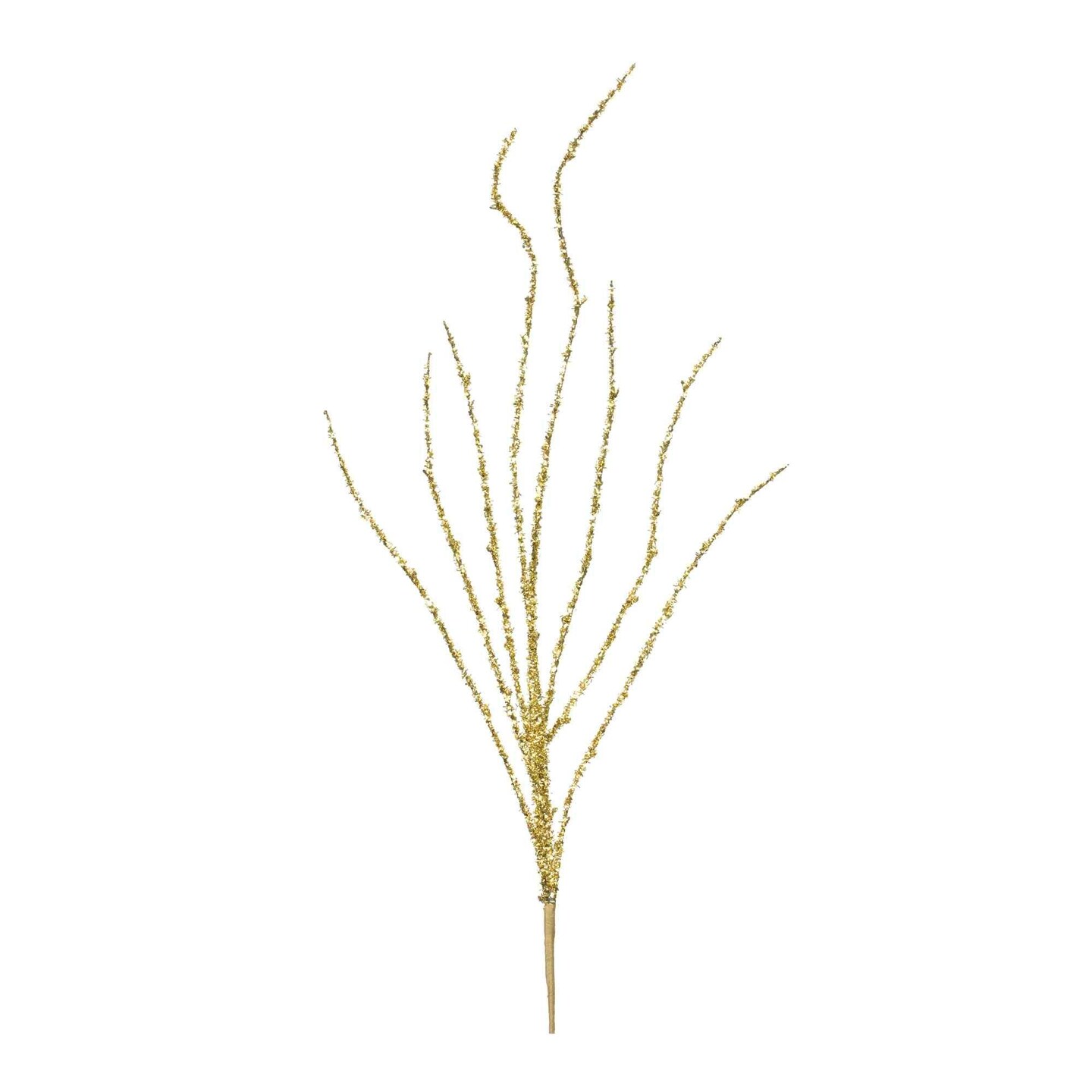 Melrose Set of 12 Gold Tinsel Christmas Branches 43&#x22;