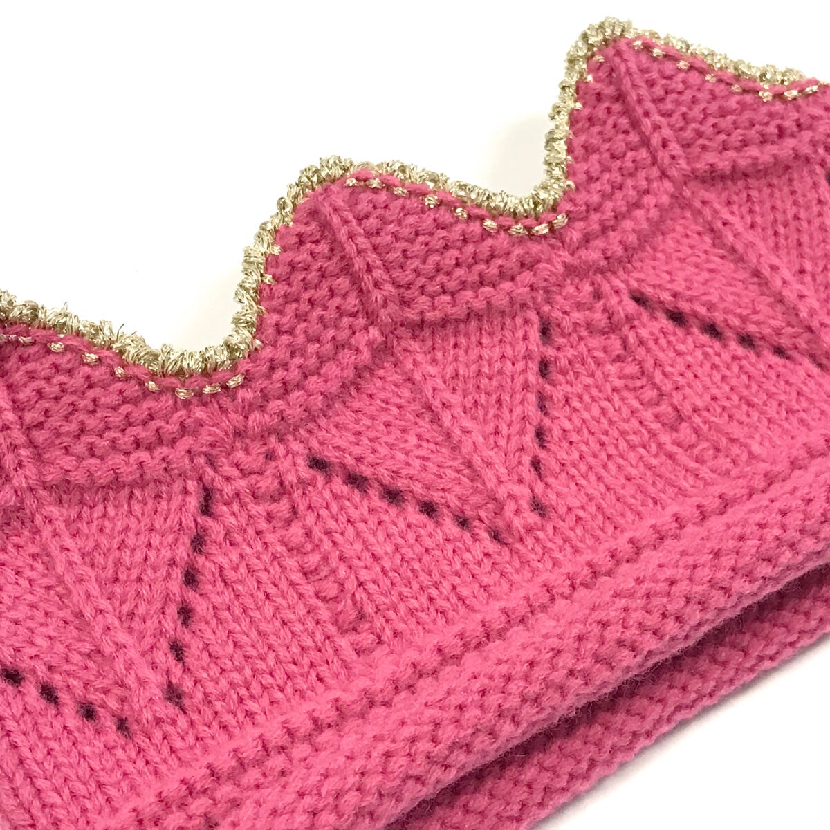 Wrapables Baby Boy &#x26; Girl Birthday Party Crochet Knit Crown Hat with Gold Trim