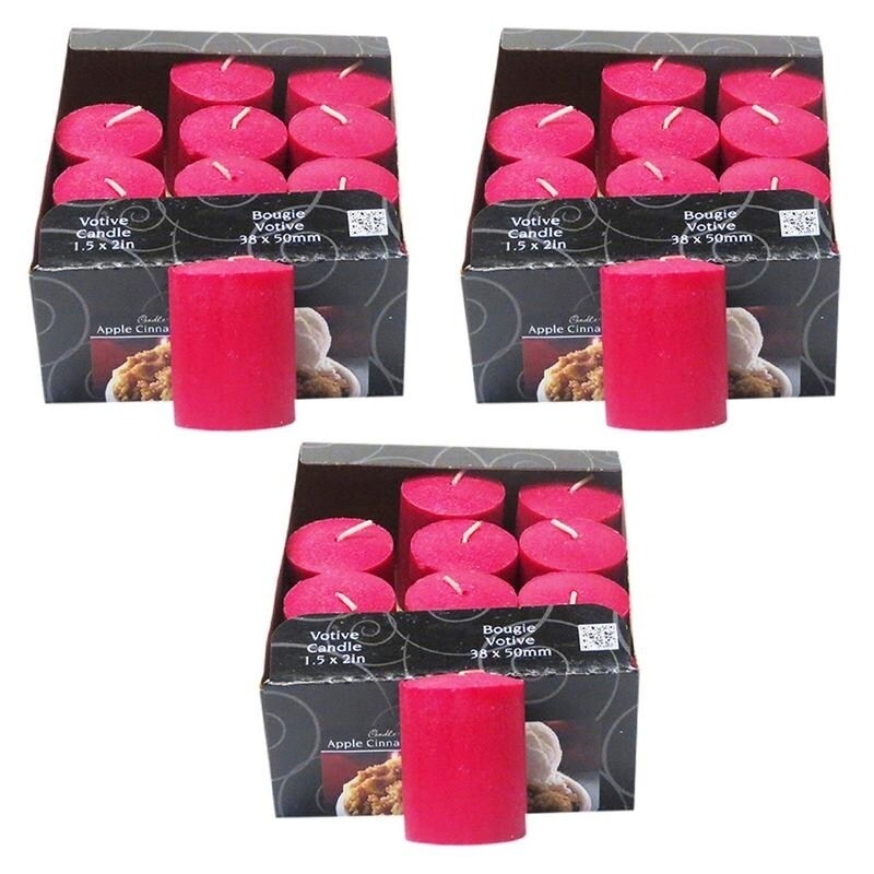 Candle-Lite Flat Top Votive Candle- Apple Cinnamon Crisp (Per Candle Piece Price) (Pack of 3)