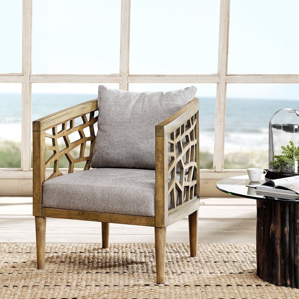 Ink+Ivy Lounge Chair Crackle/Light Grey