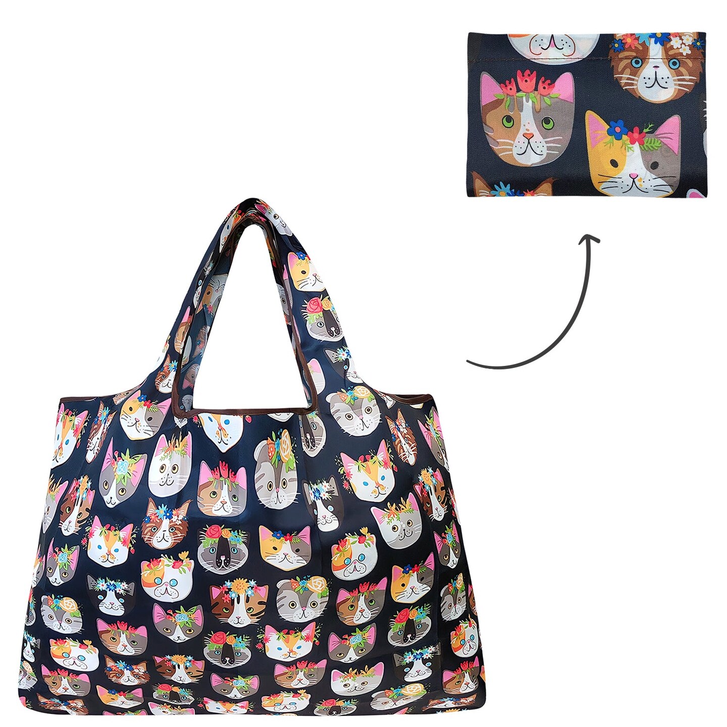 Wrapables Large Foldable Tote Nylon Reusable Grocery Bag