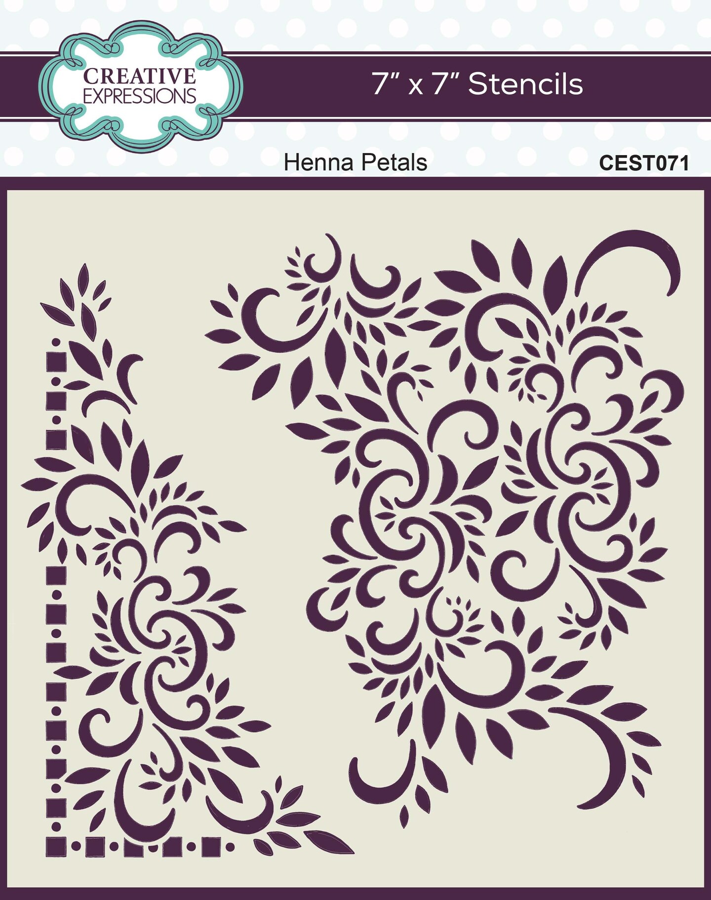 Creative Expressions 7&#x22;X7&#x22; Stencil-Henna Petals