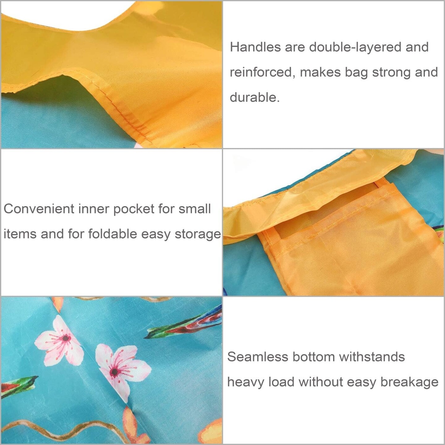 Wrapables Large Carryall Travel Tote Bag + Reusable Shopping Bag - Foldable, Compact, and OEKO-TEX Certified, Cherry Blossoms