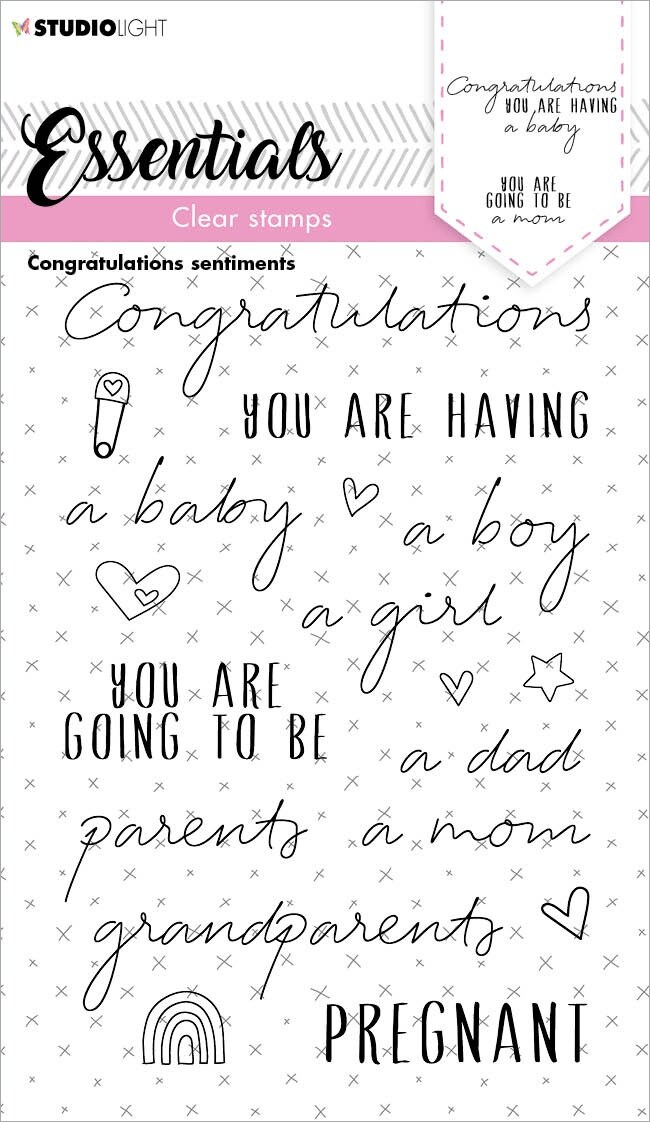 Studio Light Essentials Clear Stamp-Nr. 175, Congratulations Sentiments ...