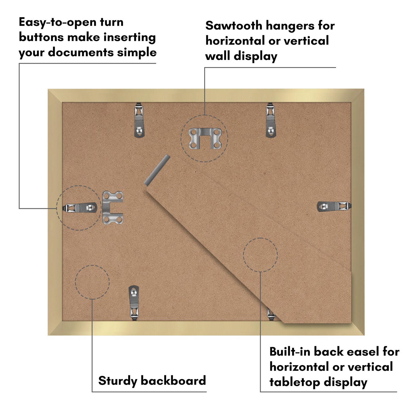 Americanflat 5 Pack of Picture Frames - Plexiglass Cover