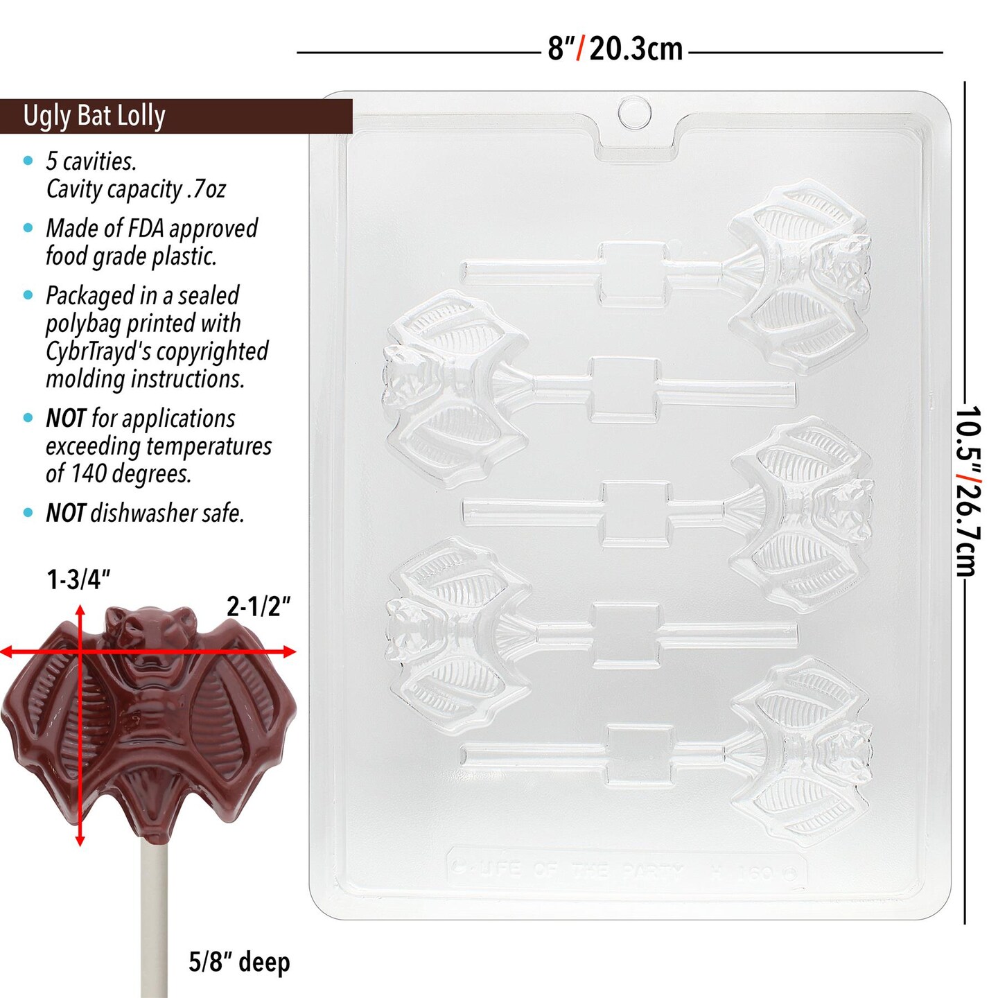 Chocolate Mold Ugly Bat Lolly