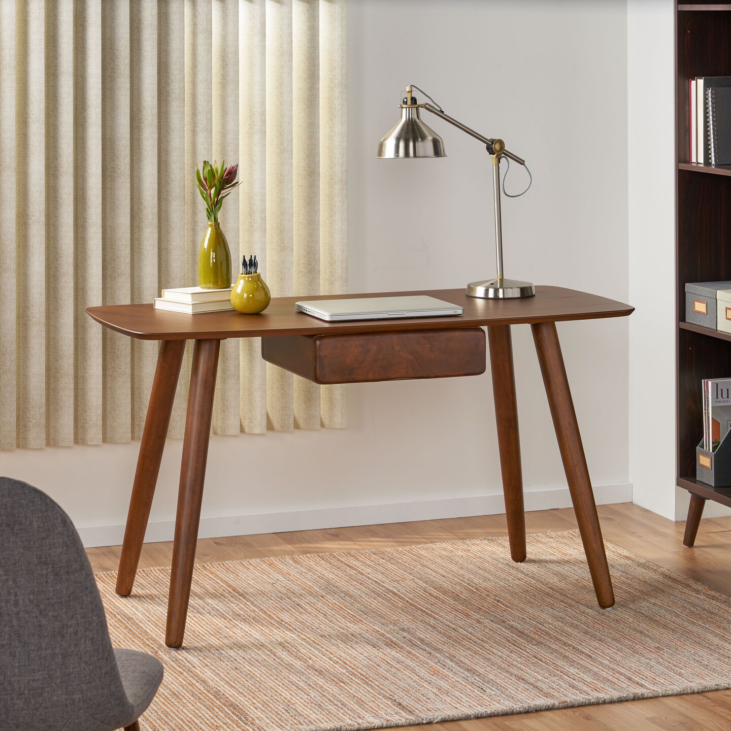 Elegant Wooden Study Table for a Home Office