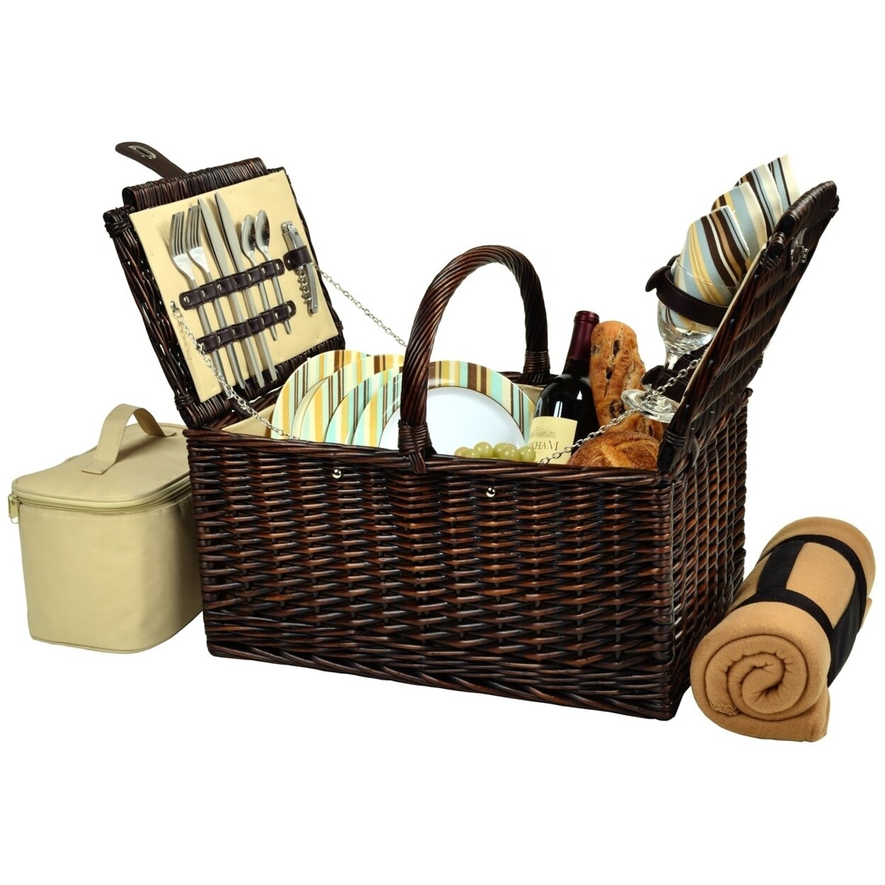Picnic at Ascot Buckingham Basket with Service for 4 & Blanket (714B
