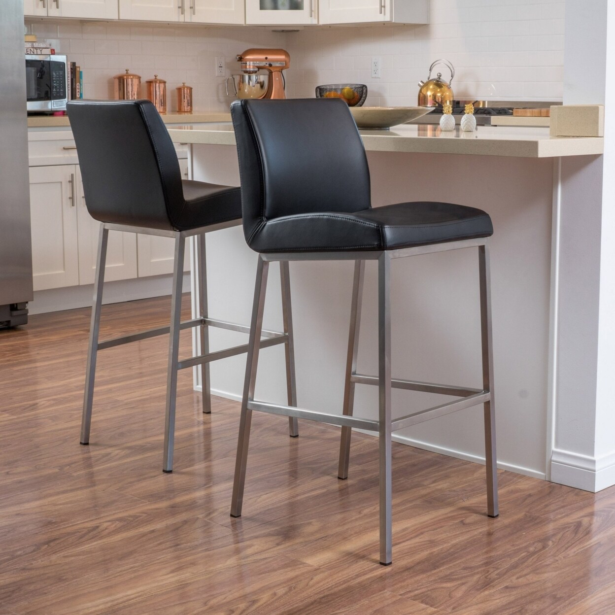 GDF Studio October 30 Inch Bonded Leather Barstool Set of 2