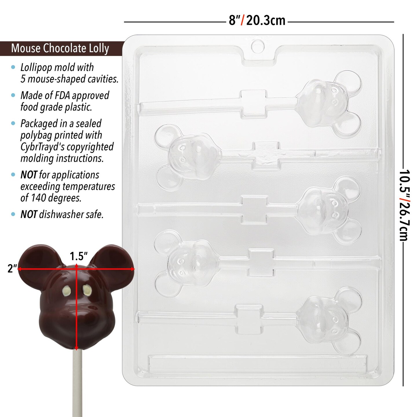 Chocolate Mold Mouse Lolly-Mickey