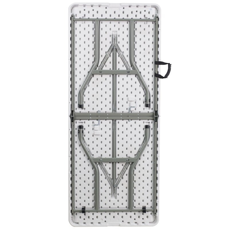 Flash Furniture 6-Foot Bi-Fold Granite White Plastic Folding Table