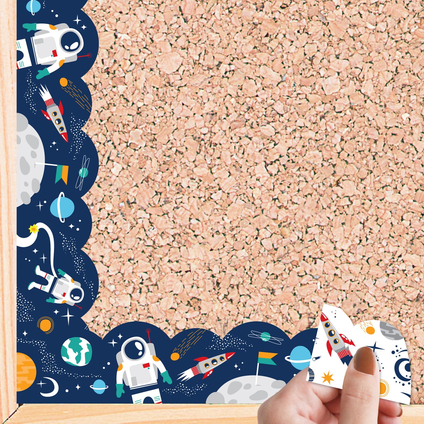 Big Dot of Happiness Outer Space Galaxy - Scalloped Classroom Decor - Bulletin Board Borders - 51 Feet