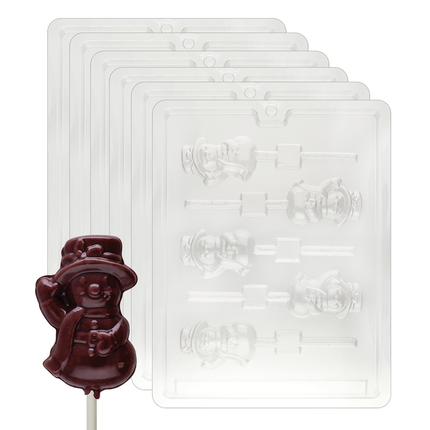 Chocolate Mold Lolly Small Snowman With Hat