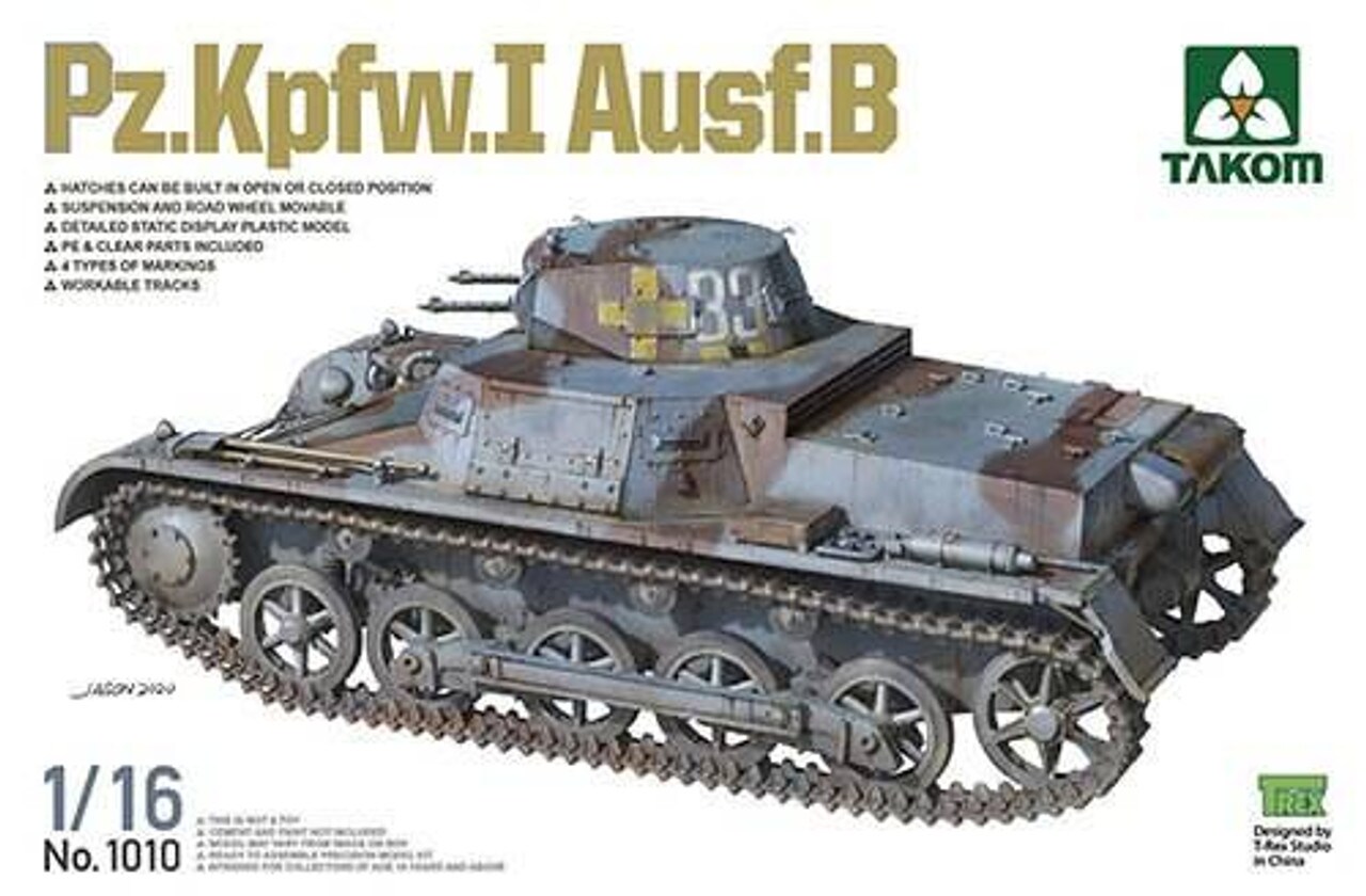 Takom  1/16 PzKpfw I Ausf B Tank Plastic Model