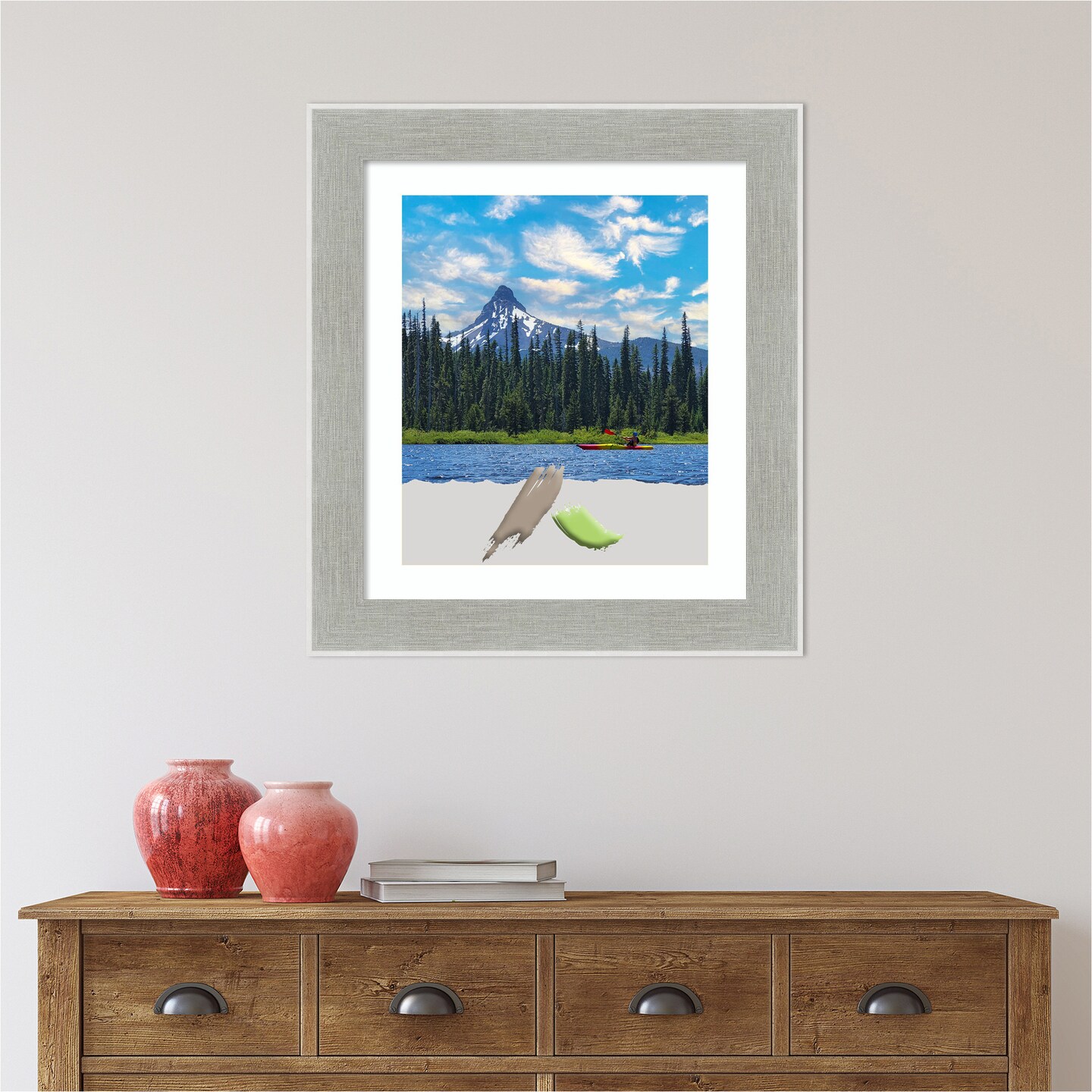 Glam Linen Grey Picture Frame, Photo Frame, Art Frame