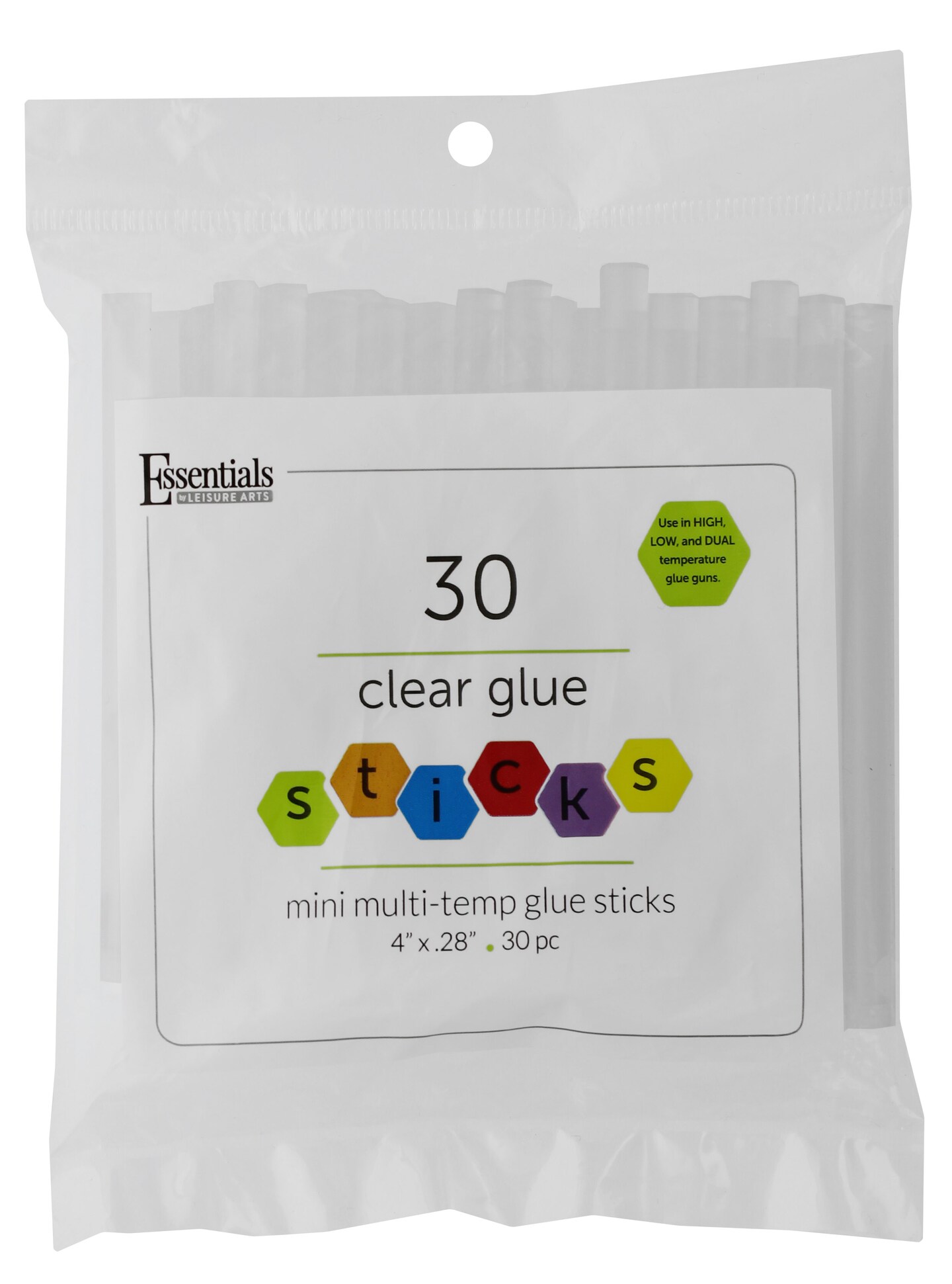 Essentials By Leisure Arts Arts Glue Stick Multi Temp Mini 4&#x22; Clear 30pc
