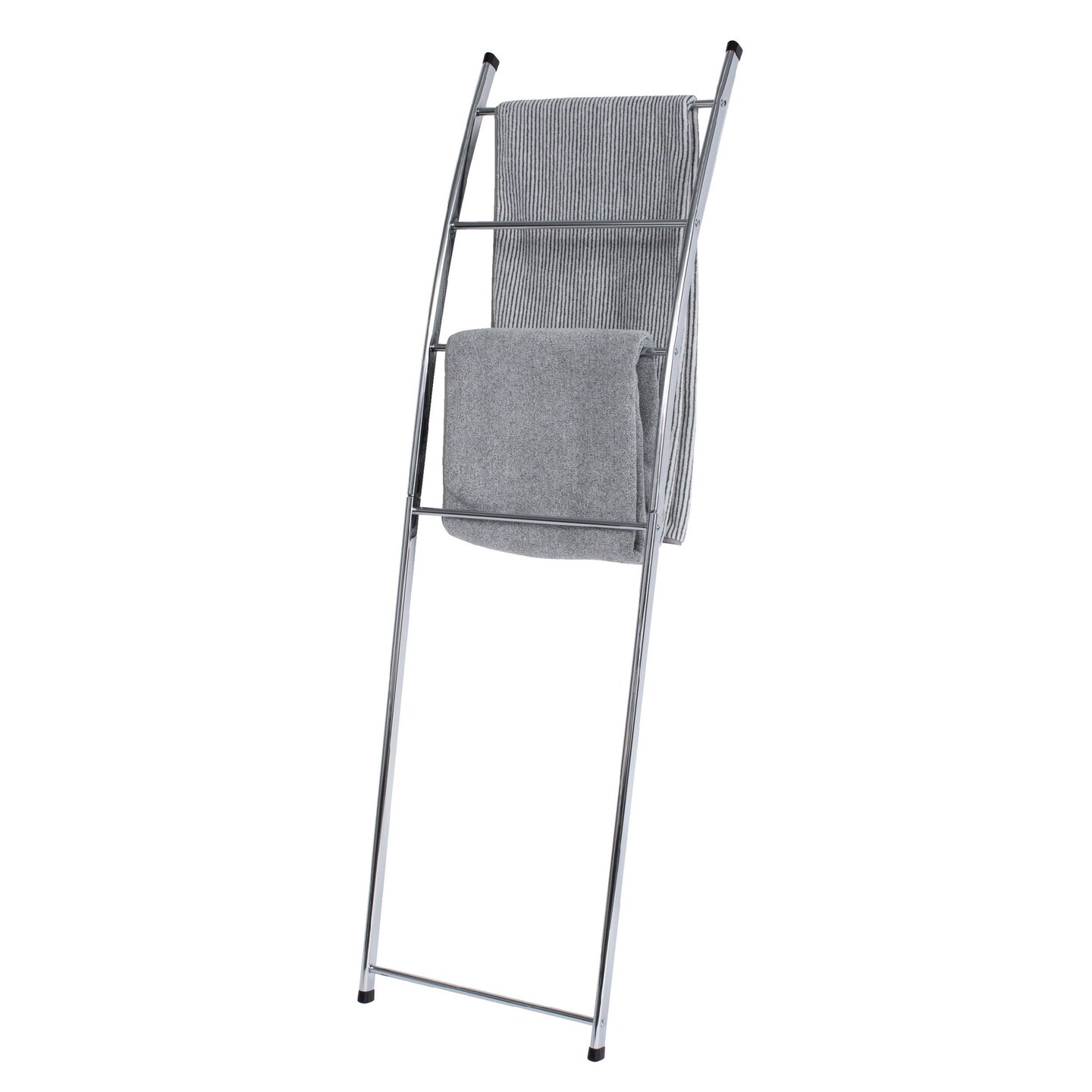 Wall Leaning Free Standing Towel Ladder Stand, Metal Blanket Ladder, Freestanding Hanging Rack for Bathroom Floor, 59 inch