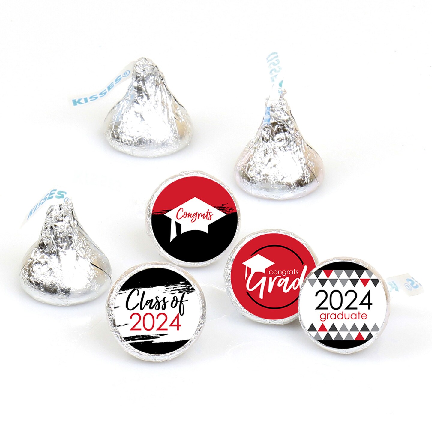 Graduation Class of 2024 Round Stickers - Grad Party Favor Labels