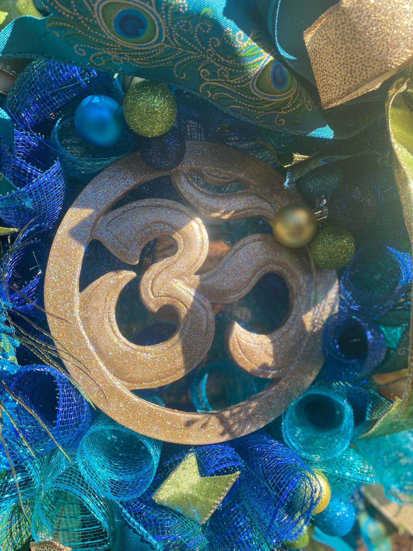 Peacock Wreath with Gold Om product 5