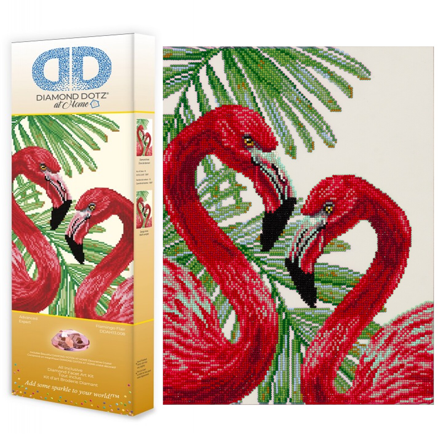 Diamond Dotz at Home Flamingo Flair Diamond Painting Kits for Adults - Diamond Art Kits a Relaxing Creative Craft Kit with Dotz Gems 14x18