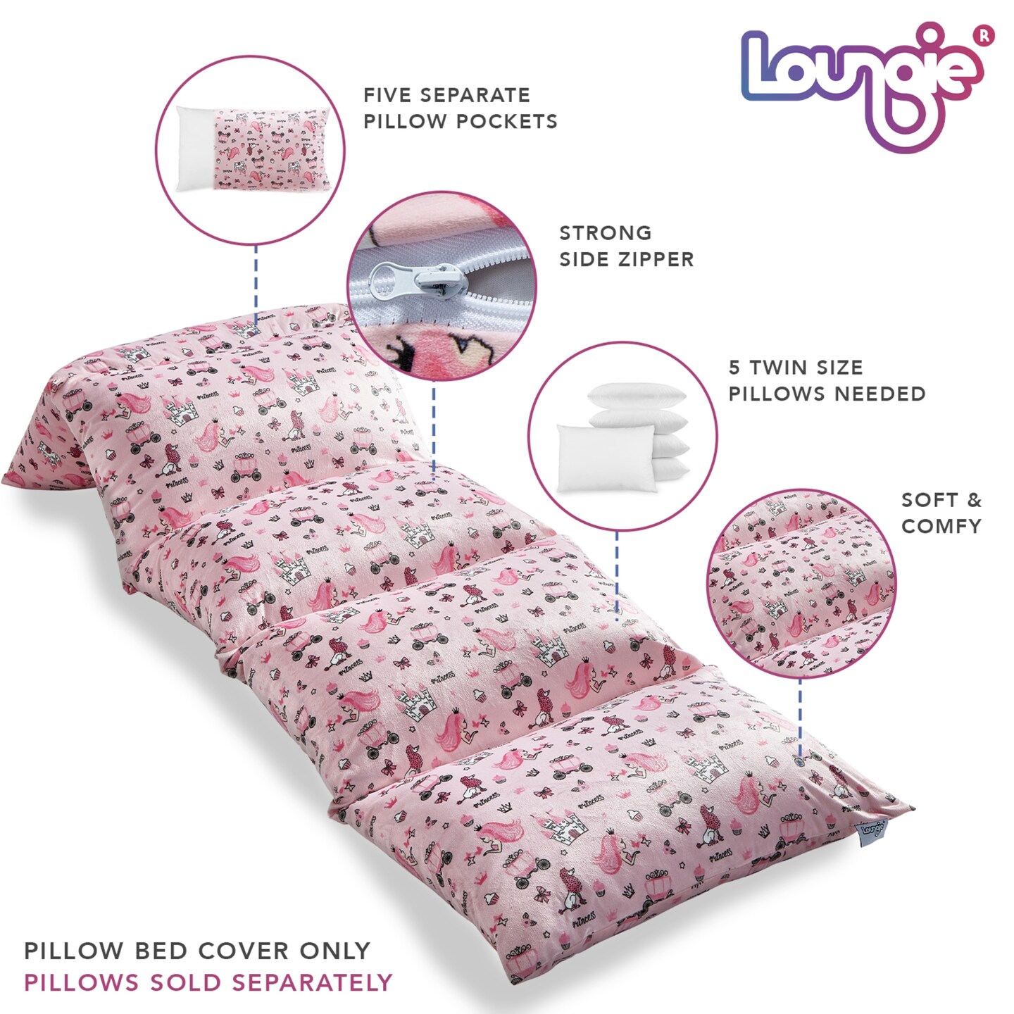 Floor Pillow Bed Cover 88&#x22;x26&#x22;