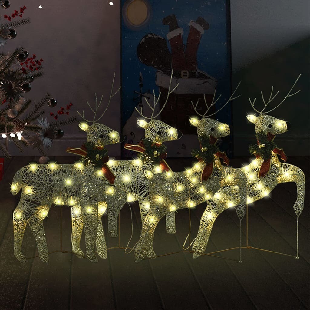 4 pcs Christmas Reindeers with 80 LEDs