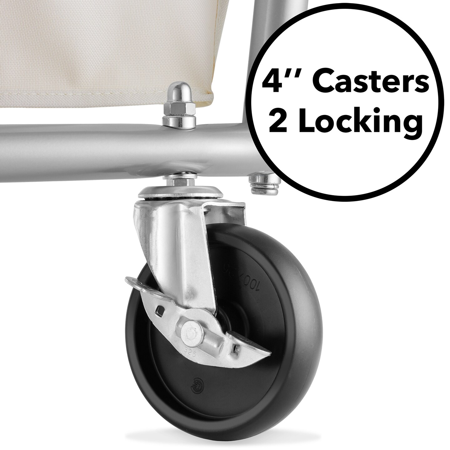 Dryser Commercial Heavy-Duty Rolling Laundry Hamper, Steel Frame Cart on Wheels with Removable Canvas Bin for Hotel or Home