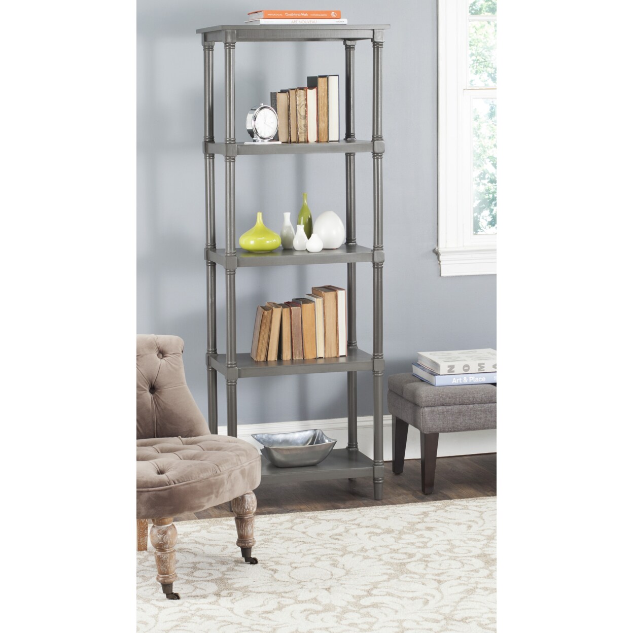 Safavieh   Odessa 5-Tier Bookcase Grey