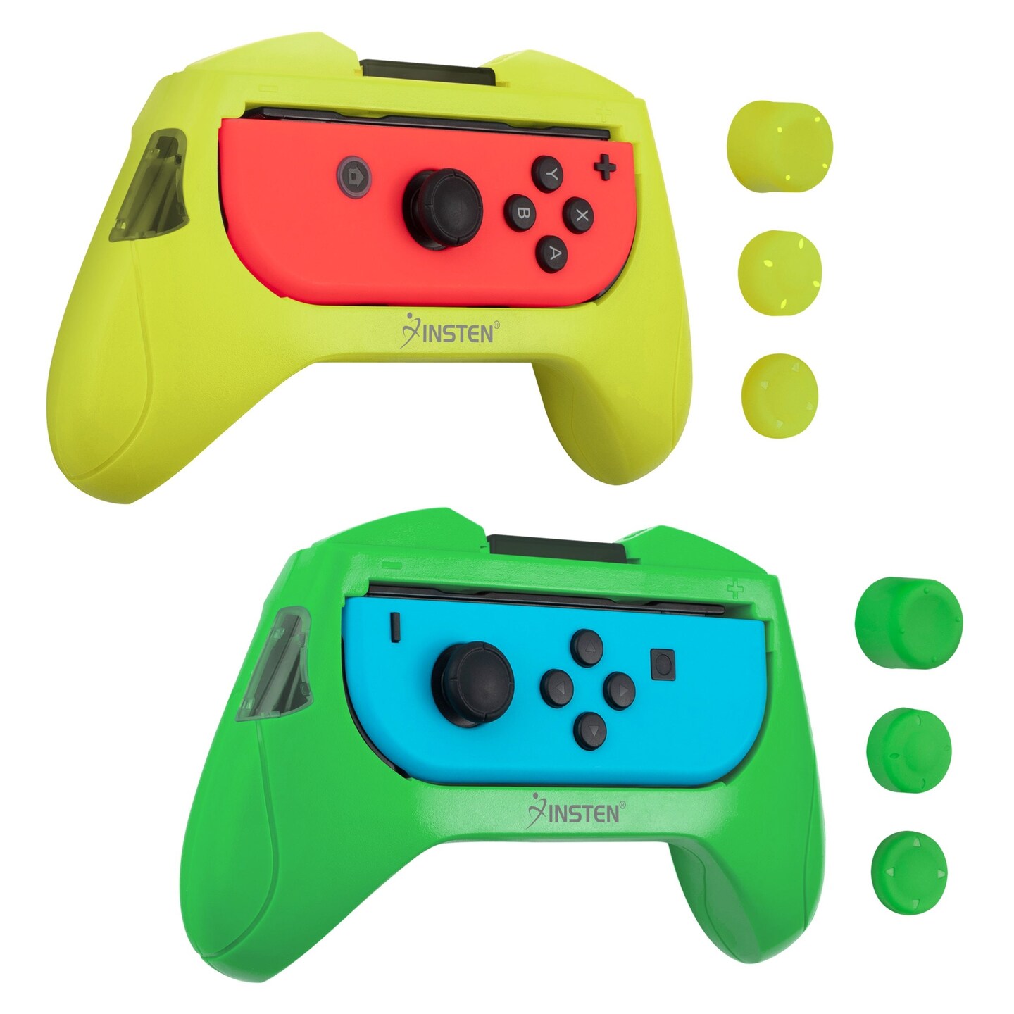 2 Pack Controller Grips Compatible with Nintendo Switch Joy-Con Controllers, Neon Green, Neon Yellow