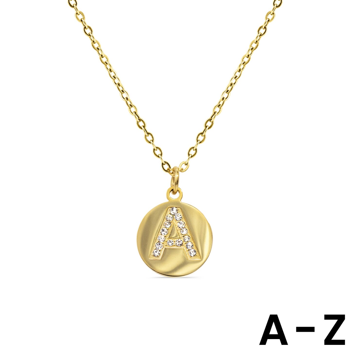 18k PVD Coated Stainless Steel Initial Pendant Necklace Michaels