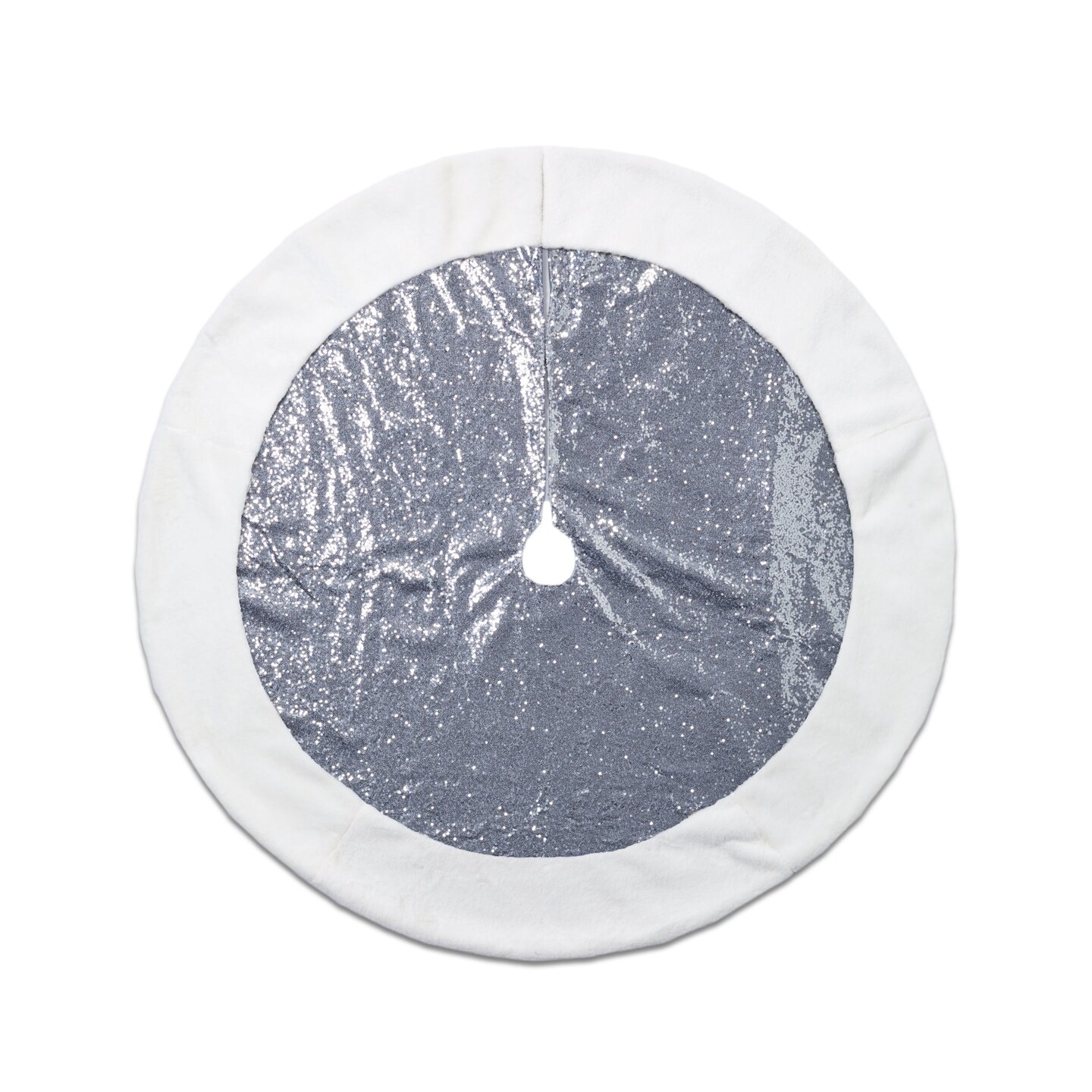 Reflective Silver Sequin Tree Skirt - 60&#x22;