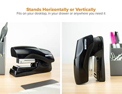 Heavy Duty Stapler, 40 Sheet Capacity, No Jam, Half Strip, Fits into the Palm of Your Hand, For Classroom, Office or Desk, Black