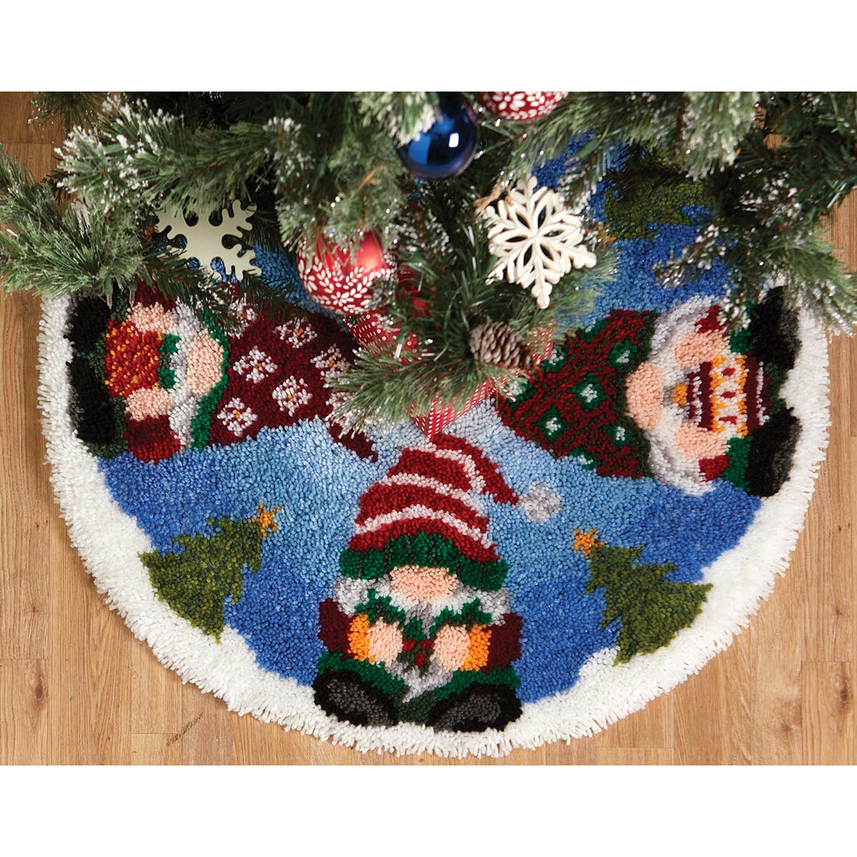 Herrschners Holiday Gnomes Tree Skirt Latch Hook Kit Michaels