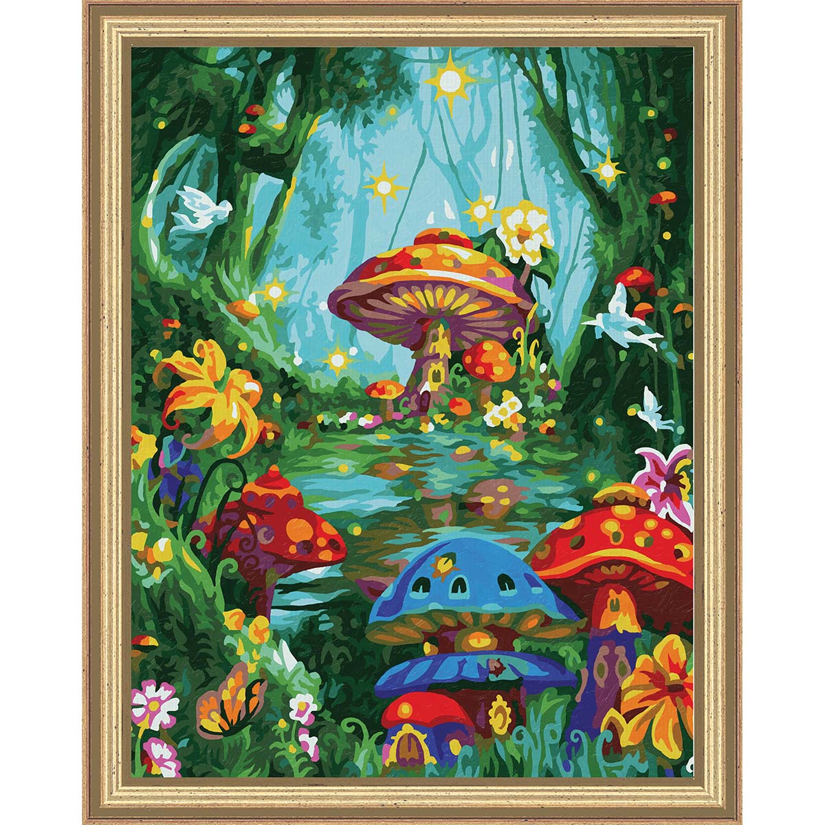 Schipper Magic Mushroom Village Kit &#x26; Frame Paint-by-Number Kit