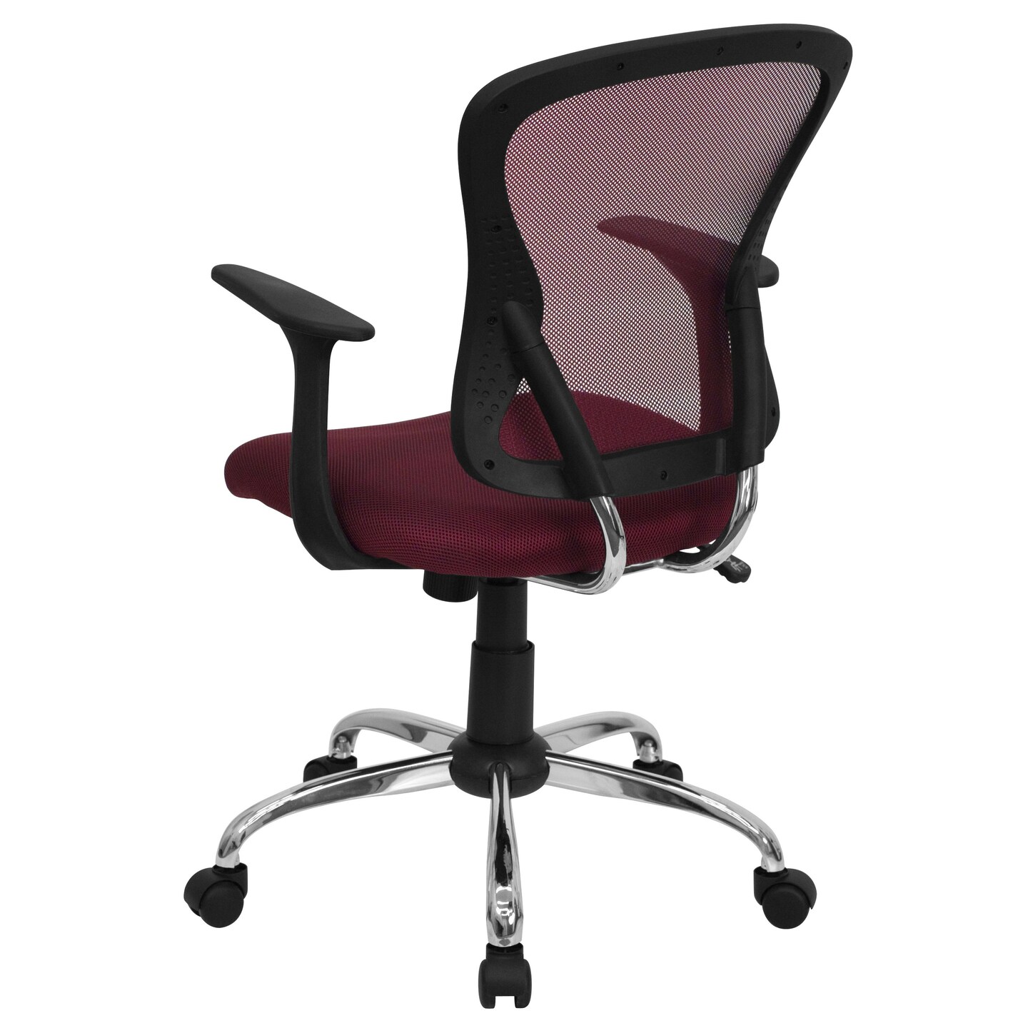 Emma and Oliver Mid-Back Mesh Swivel Task Office Chair with Chrome Base and Arms