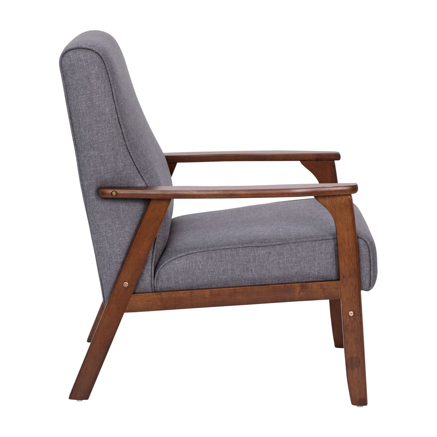 Emma and Oliver Langmore Upholstered Mid-Century Modern Arm Chair with Wood Frame