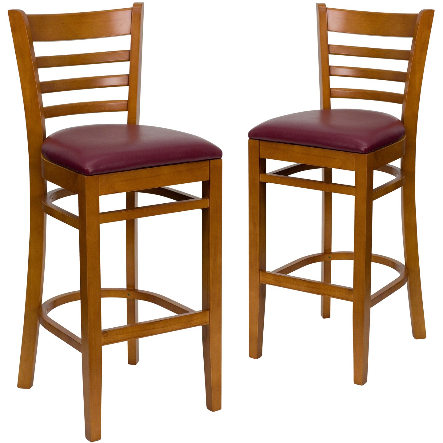 Emma and Oliver Bar Stools |&#xA0;Set of 2 Wood Bar Stools with Back