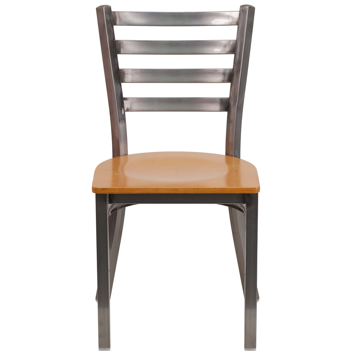 Emma and Oliver Clear Coated Ladder Back Metal Restaurant Dining Chair