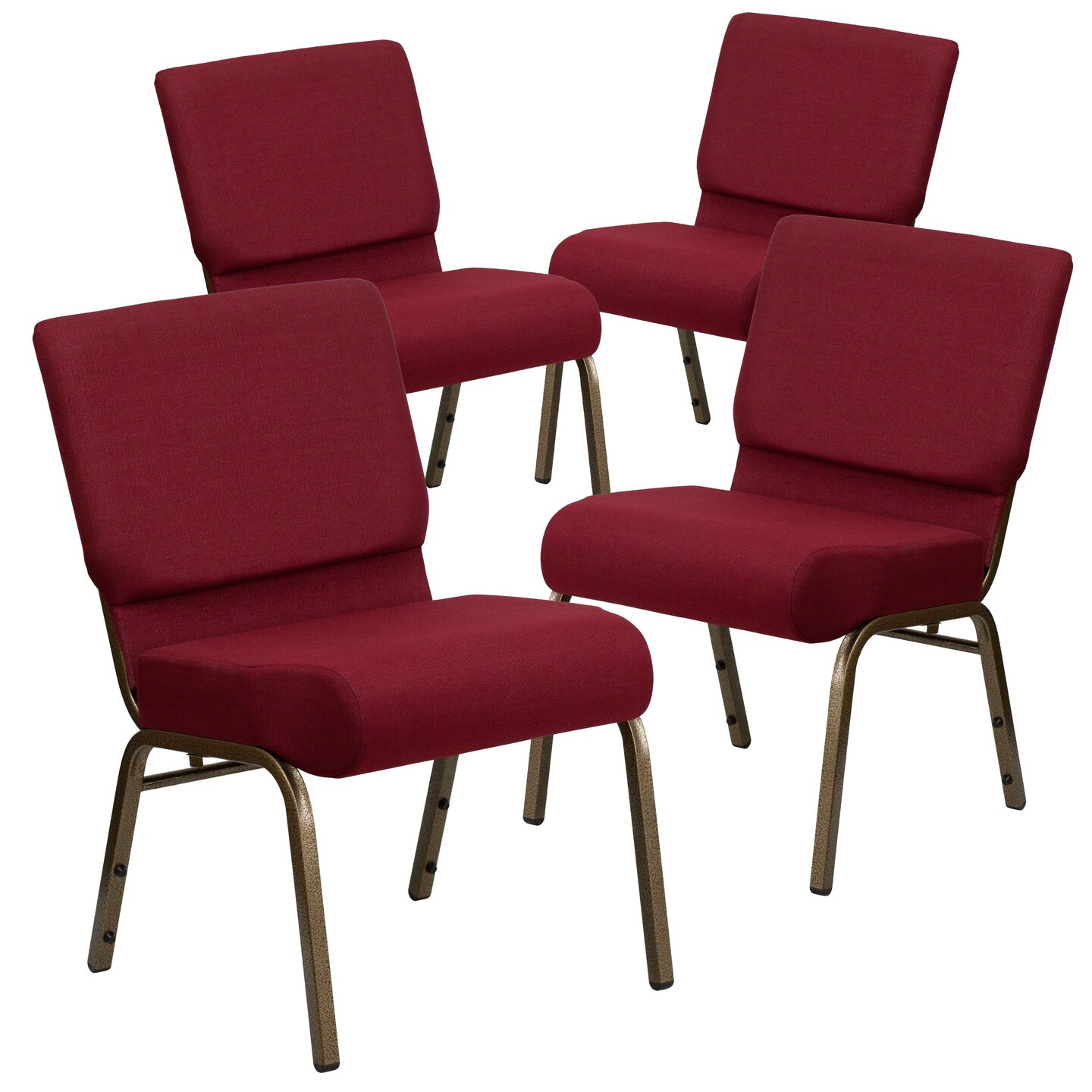 Emma and Oliver 4 Pack 21&#x27;&#x27;W Stacking Church Chair