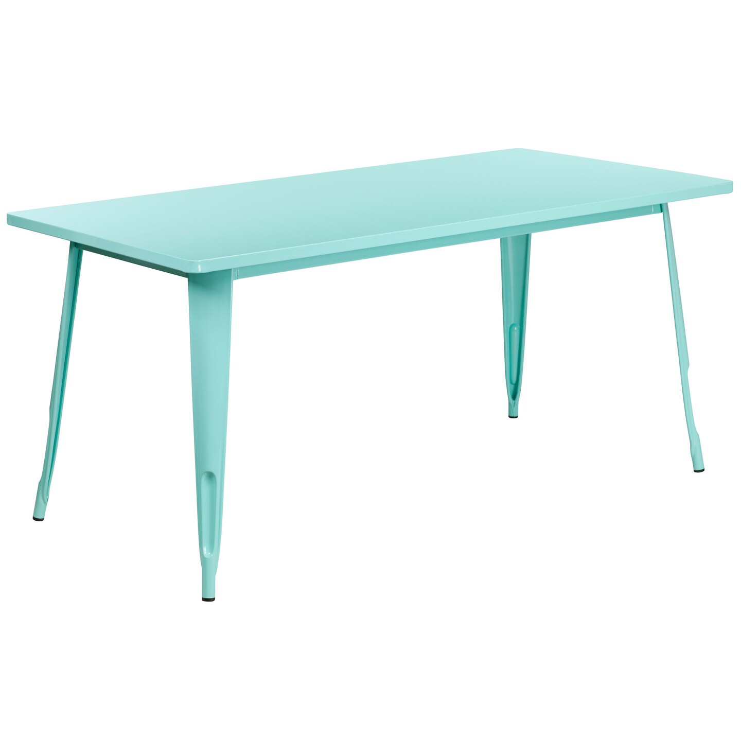 Emma and Oliver Commercial 31.5" x 63" Rectangular Colorful Metal Indoor-Outdoor Dining Table