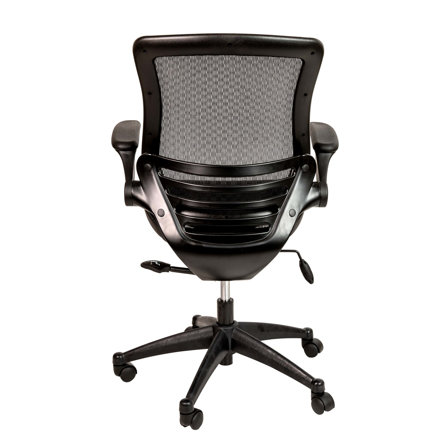 Emma and Oliver Mid-Back Transparent Mesh Executive Swivel Office Chair with Flip-Up Arms