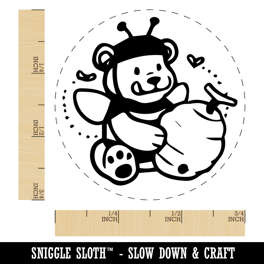 Hungry Honey Bear with Bee Hive Rubber Stamp for Stamping Crafting Planners