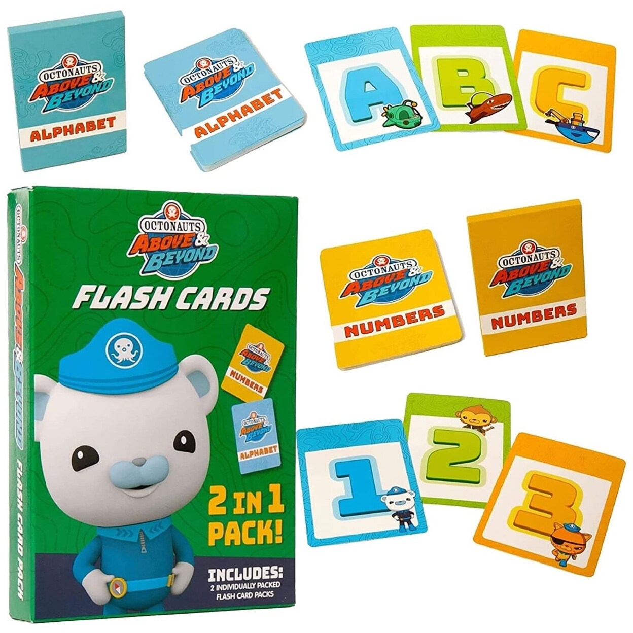 Mighty Mojo Octonauts Alphabet Numbers Flash Cards Educational Learning Game