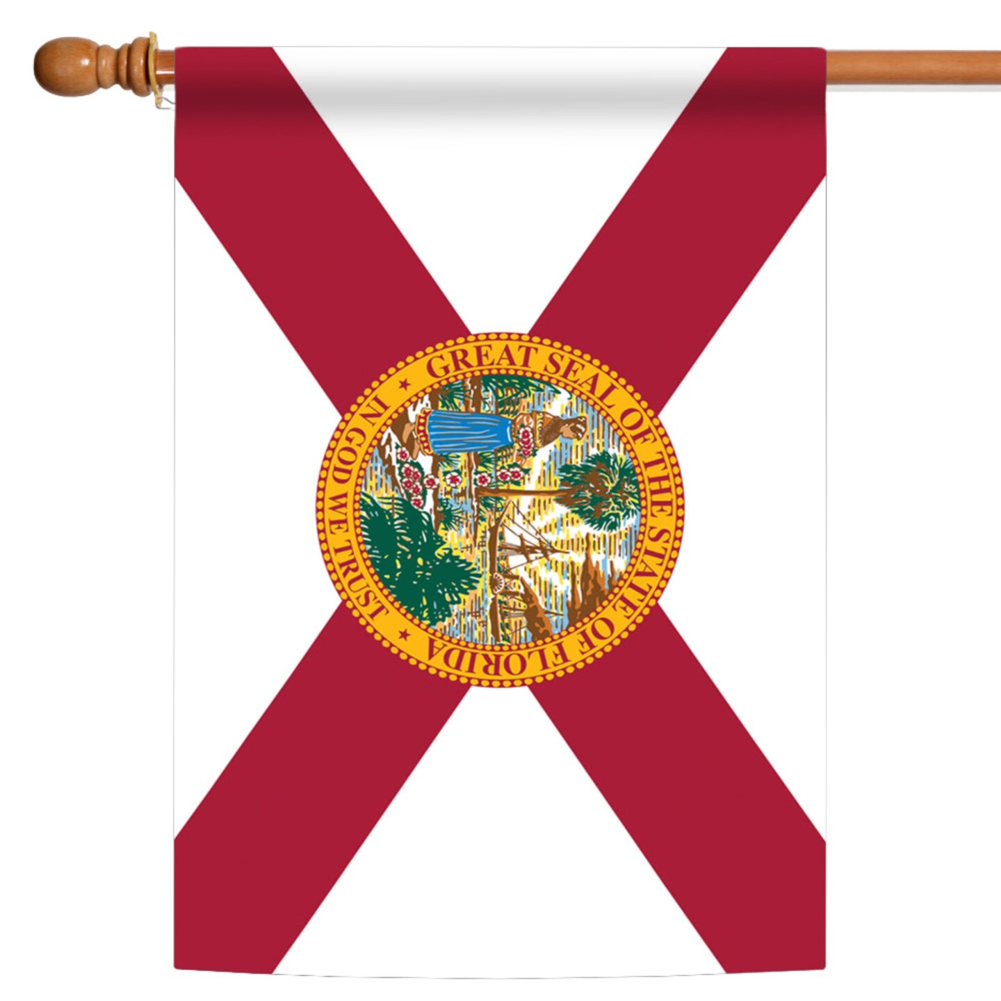 Toland Home Garden White and Red Florida State Outdoor House Flag 40&#x22; x 28&#x22;