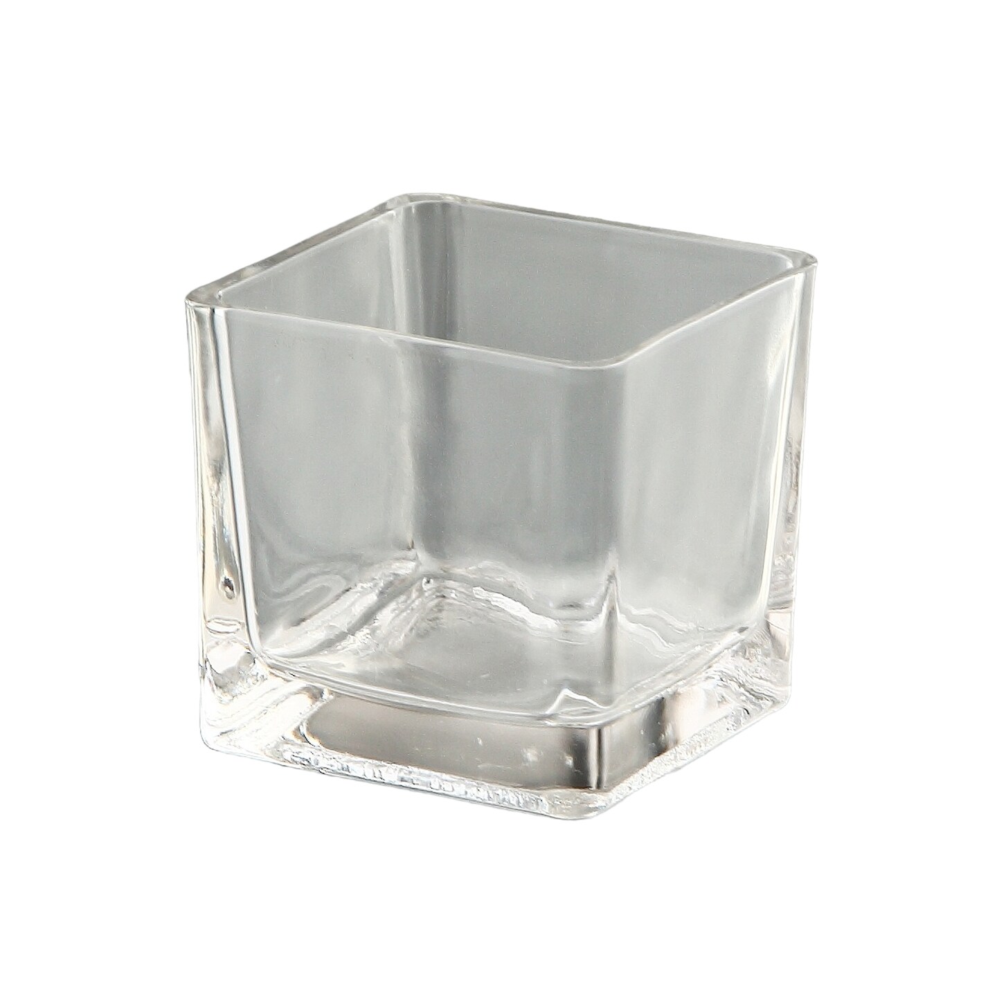 CC Home Furnishings 3&#x201D; Clear Square Handblown Glass Vase