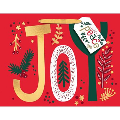 Joy Gift Bags with Tags - Red